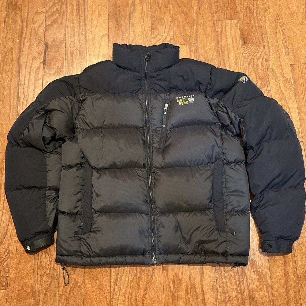 Vtg Mountain Hardwear Men Lrg. Sub Zero Black Two Tone Goose Down Puffer Jacket